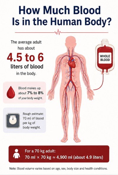 How much blood does a human body have